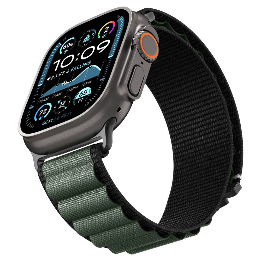 Каишка Spigen WBF1 за Apple Watch 49mm / 46mm / 45mm / 44mm Series, Черно Зелена