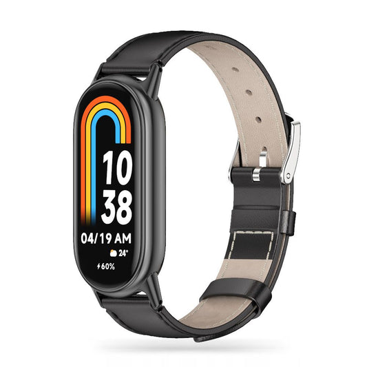 Tech-Protect Кожена каишка за Xiaomi Smart Band 8/9, черна 