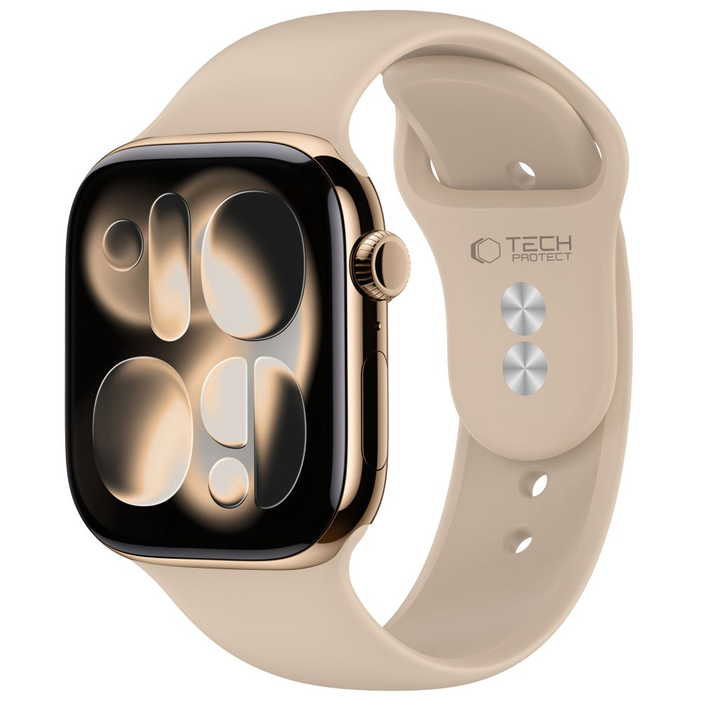 Каишка Tech-Protect Silicone за Apple Watch 49mm / 46mm / 45mm / 44mm Series, Бежова