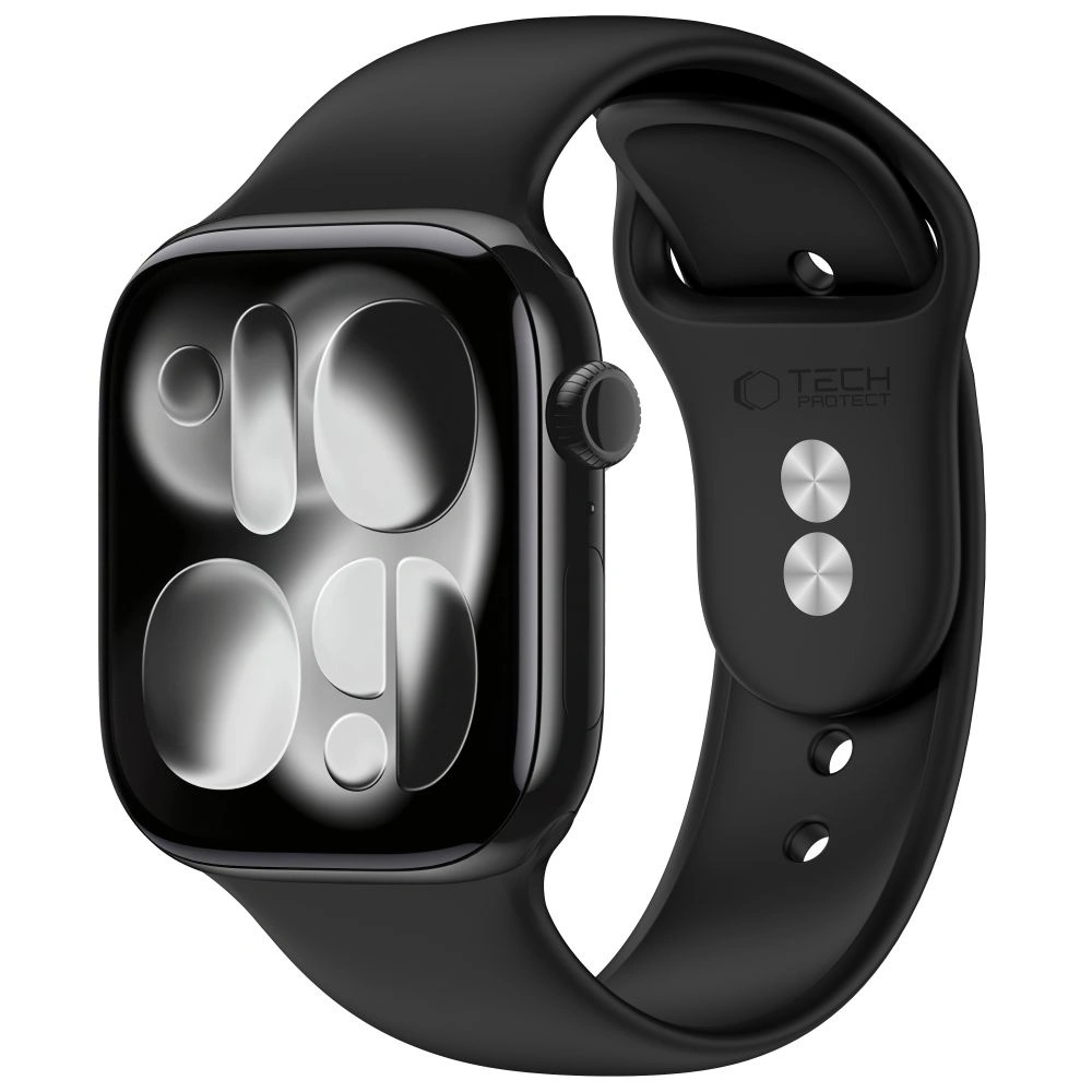 Каишка Tech-Protect Silicone за Apple Watch 49mm / 46mm / 45mm / 44mm Series, Черна