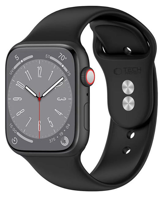 Каишка Tech-Protect Silicone за Apple Watch 42mm / 41mm / 40mm Series, Черна