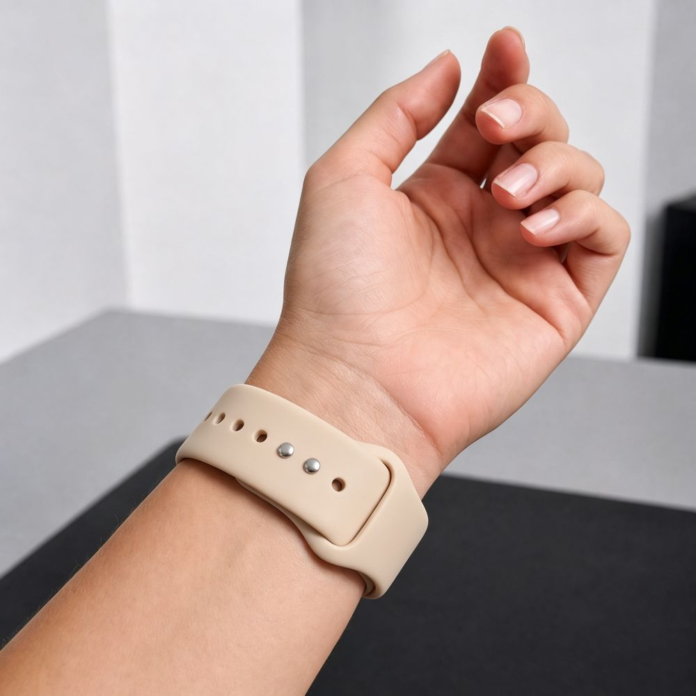 Каишка Tech-Protect Silicone за Apple Watch 49mm / 46mm / 45mm / 44mm Series, Бежова