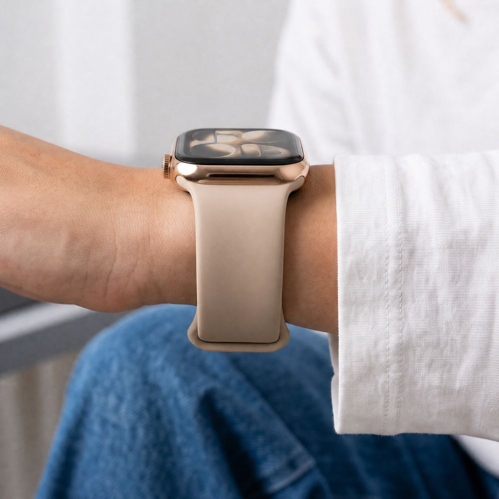 Каишка Tech-Protect Silicone за Apple Watch 49mm / 46mm / 45mm / 44mm Series, Бежова