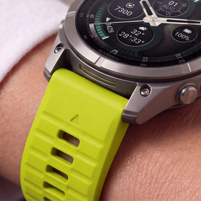 Силиконова каишка Techsuit за Garmin Fenix 5X / 5X Plus / 6X / 6X Pro / 7X / 8 / 8 Pro / 9 / 9 Pro, зелена