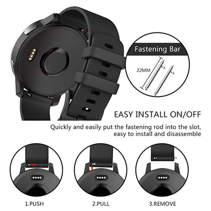 Каишка Techsuit W006 за Samsung Galaxy Watch / Huawei Watch Series, 22mm, Черна