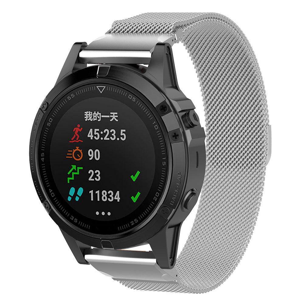 Каишка Techsuit W009 за Garmin Instinct / Approach / Fenix Watch Series, 20mm, Сребриста