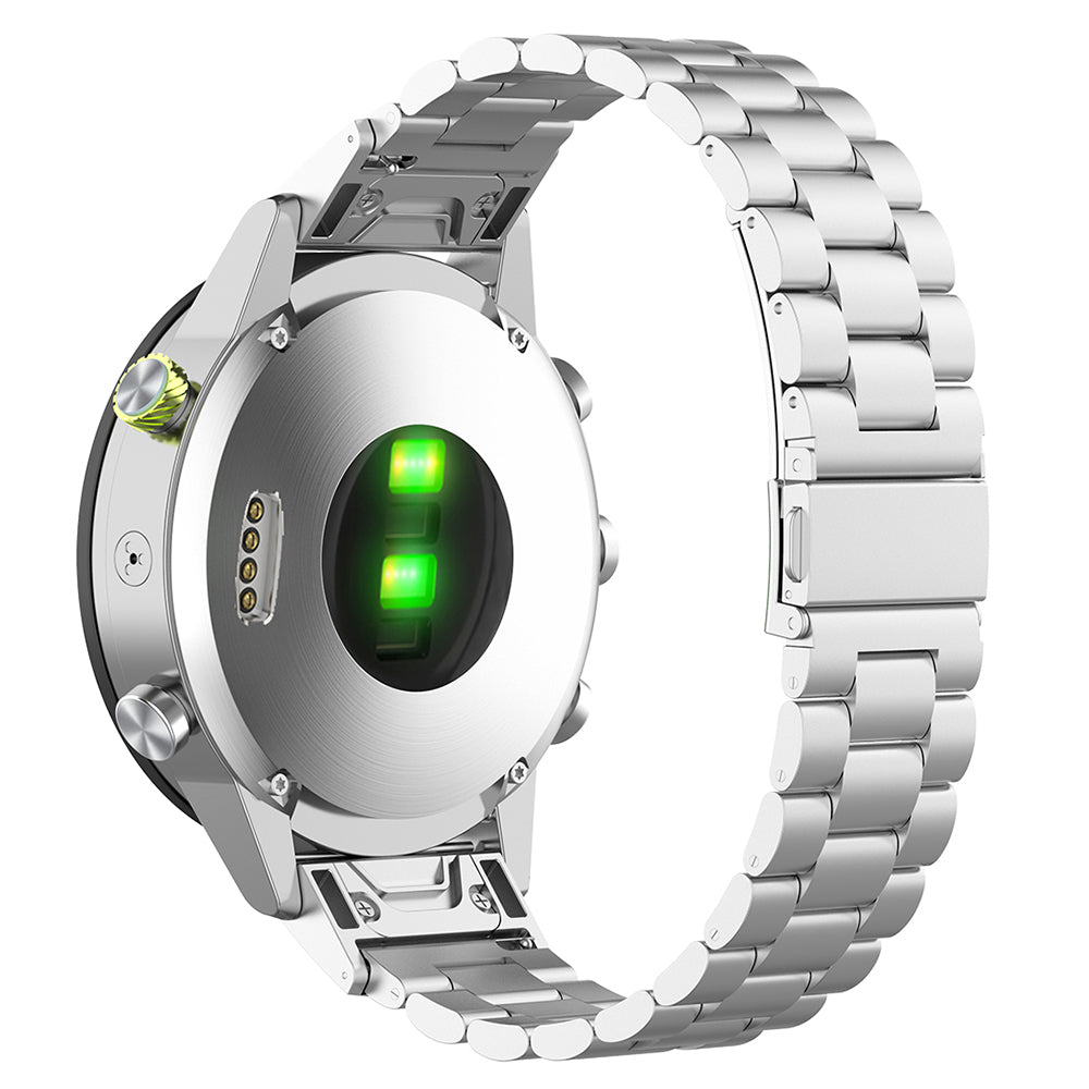 Каишка Techsuit W010 за Garmin Watch Fenix / Forerunner Series, 22mm, Сребриста