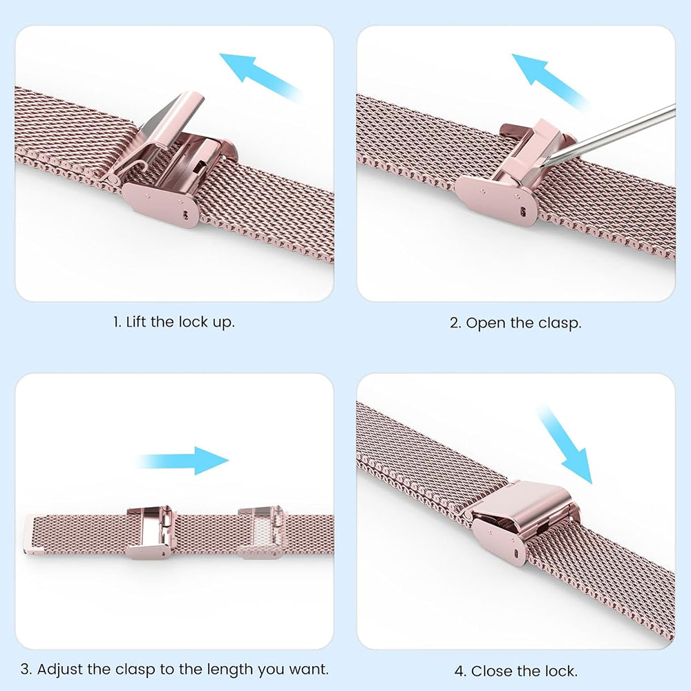 Каишка Techsuit W022 за Xiaomi Smart Band 9 / 8, 15mm, Розово Злато