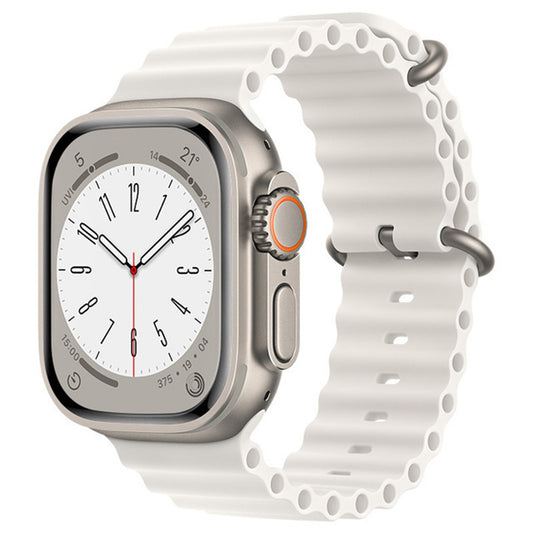 Каишка Techsuit W038 за Apple Watch 49mm / 46mm / 45mm / 44mm / 42mm Series, Бяла