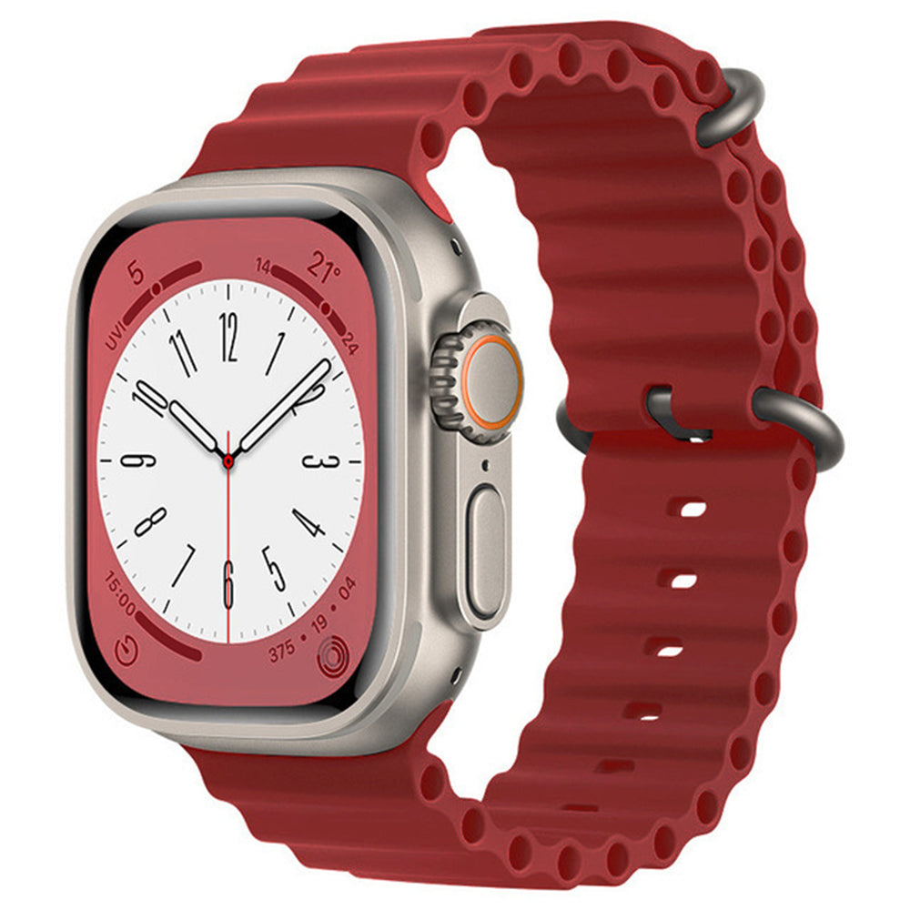 Каишка Techsuit W038 за Apple Watch 42mm / 41mm / 40mm / 38mm Series, Тъмночервена