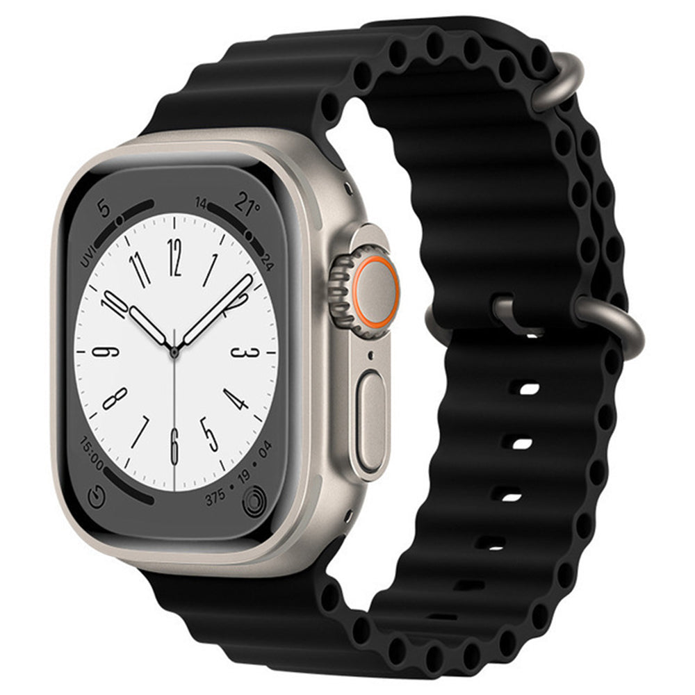 Каишка Techsuit W038 за Apple Watch 49mm / 46mm / 45mm / 44mm / 42mm Series, Черна