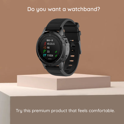 Каишка Techsuit W058 за Garmin Instinct / Approach / Fenix Watch Series, 20mm, Черна