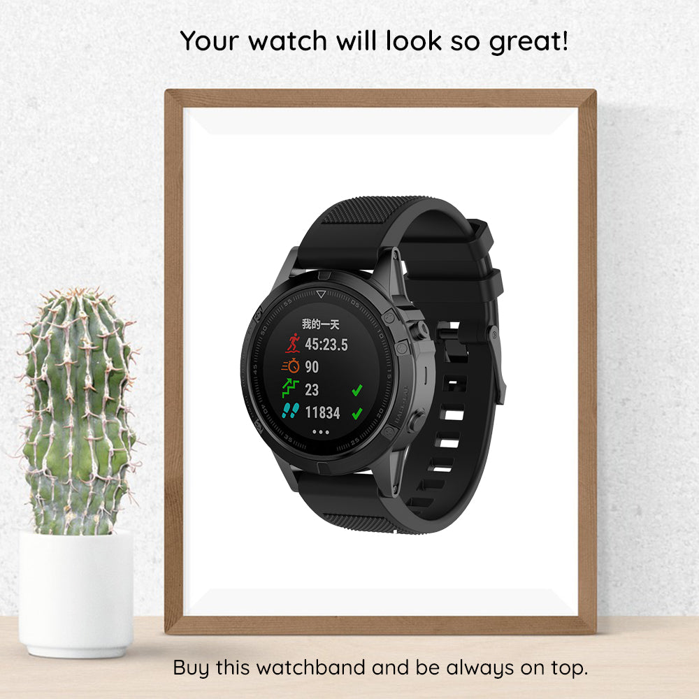 Каишка Techsuit W058 за Garmin Instinct / Approach / Fenix Watch Series, 20mm, Черна