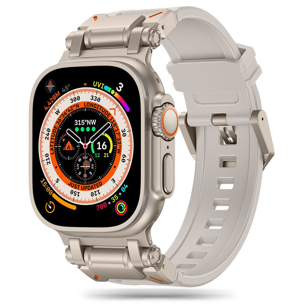 Каишка Techsuit W064 за Apple Watch 49mm / 46mm / 45mm / 44mm / 42mm Series, Сребриста