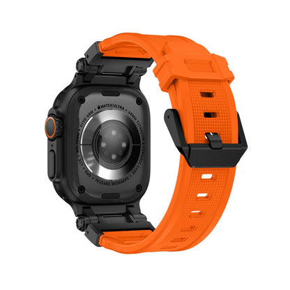 Каишка Techsuit W064 за Apple Watch 49mm / 46mm / 45mm / 44mm / 42mm Series, Черно-Оранжева