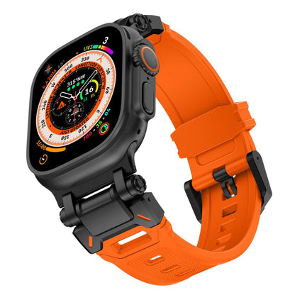 Каишка Techsuit W064 за Apple Watch 49mm / 46mm / 45mm / 44mm / 42mm Series, Черно-Оранжева