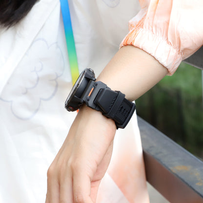 Каишка Techsuit W068 за Garmin Watch Fenix / Forerunner / Approach Series, 22mm, Черно-оранжева