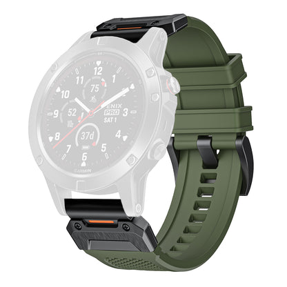 Каишка Techsuit W068 за Garmin Watch Fenix / Forerunner / Approach Series, 22mm, Зелено Черна