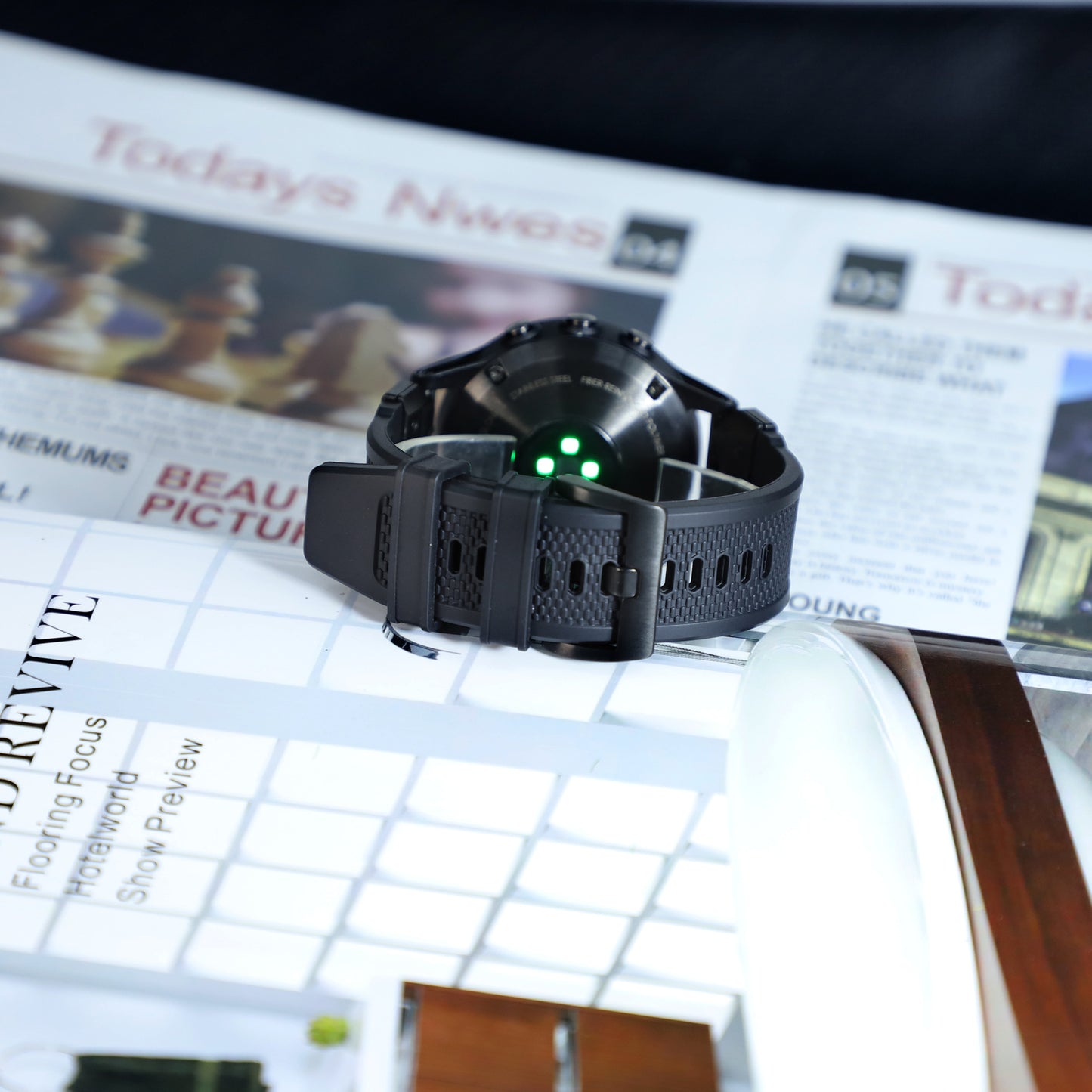 Каишка Techsuit W068 за Garmin Watch Fenix / Forerunner / Approach Series, 22mm, Зелено Черна