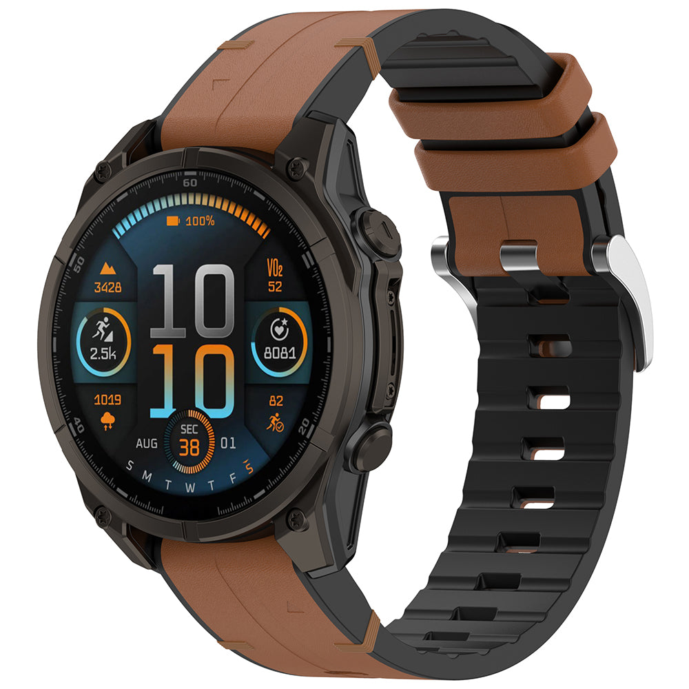 Каишка Techsuit W071 за Garmin Watch Fenix / Forerunner Series, 22mm, Кафява