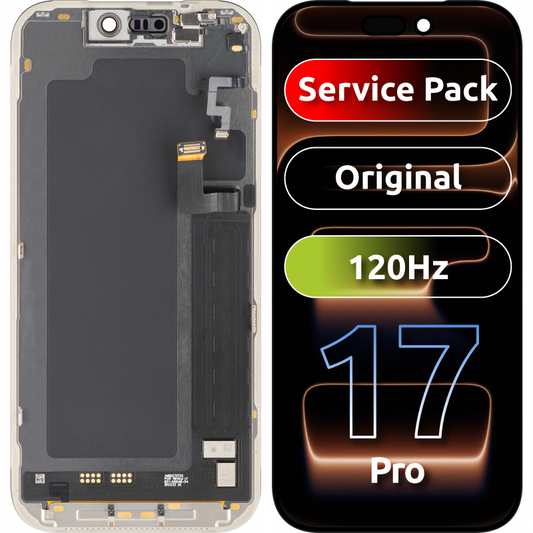 Дисплей с тъчскрийн Apple iPhone 17 Pro, с рамка, черен, Service Pack 661-56125