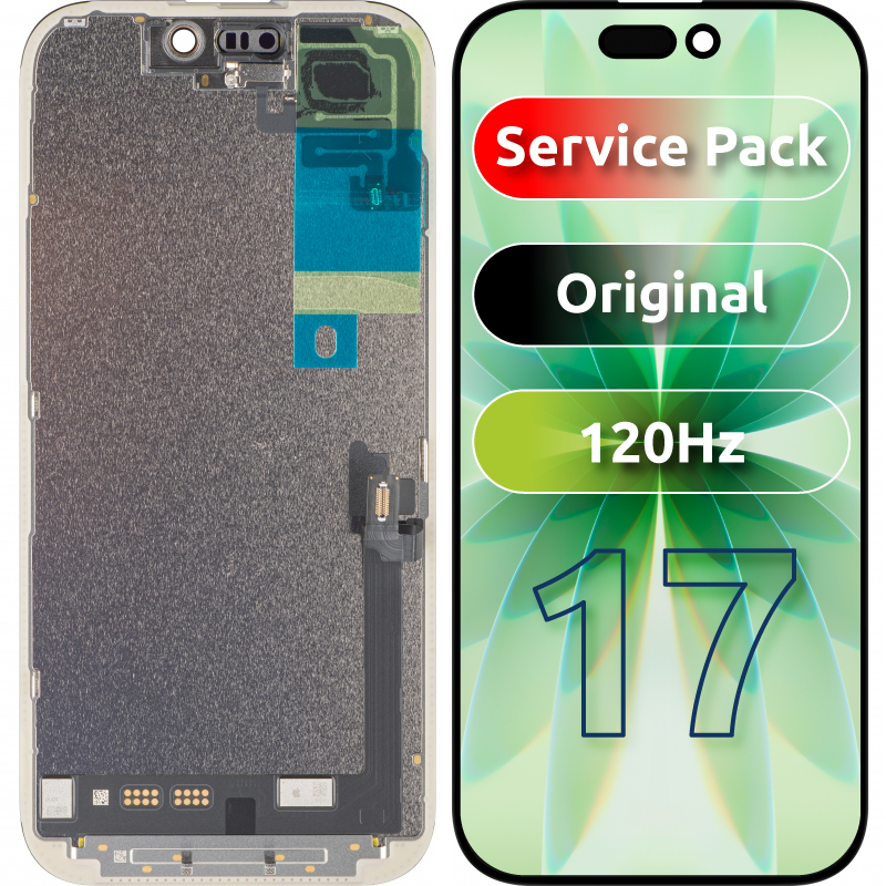 Дисплей с тъчскрийн Apple iPhone 17, с рамка, черен, Service Pack 661-56065