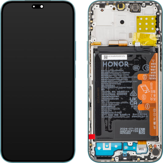 Тъчскрийн дисплей Тъчскрийн Honor 200 Lite, с рамка, син (Cyan Lake), сервизен пакет 0235ALPU 