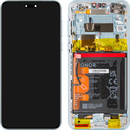 Дисплей с тъчскрийн Honor Magic7 Pro, с рамка и батерия, син (Breeze Blue), Service Pack 0235AMRP