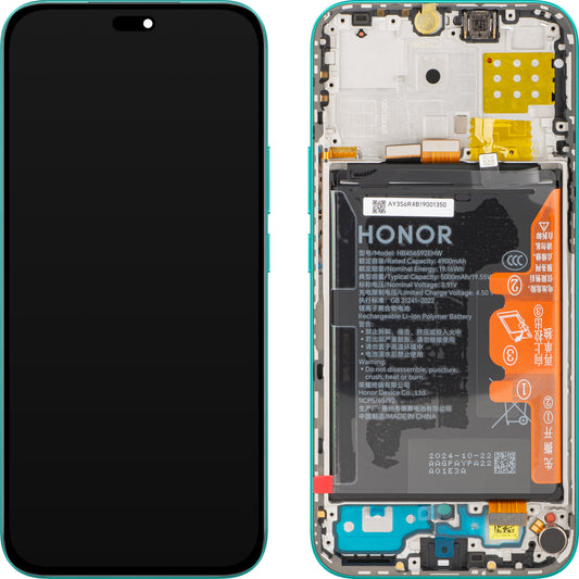 Дисплей с тъчскрийн Honor X8c, с рамка и батерия, зелен (Marrs Green), Service Pack 0235AMXQ