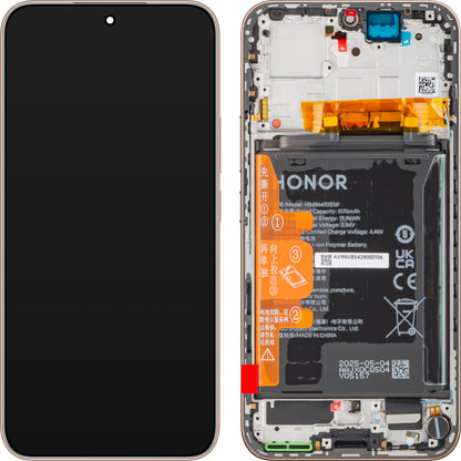Дисплей с тъчскрийн Honor 400, с рамка и батерия, златист (Desert Gold), Service Pack 0235APNQ