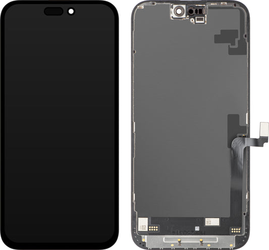 Дисплей с тъчскрийн JK за Apple iPhone 16 Plus, с рамка, версия LCD In-Cell IC Movable, черен