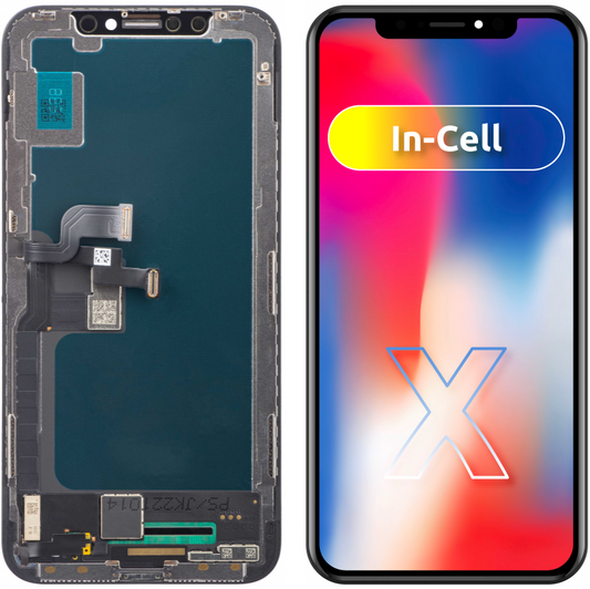 JK Сензорен дисплей за Apple iPhone X, с рамка, версия In-Cell LCD, черен