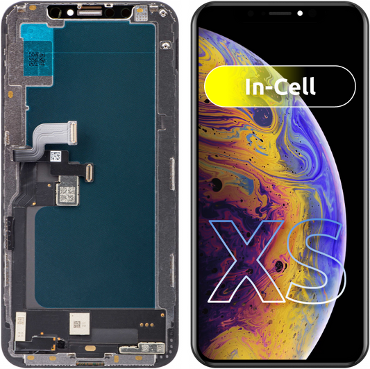 Сензорен дисплей JK за Apple iPhone XS, с рамка, версия с вграден LCD дисплей, черен