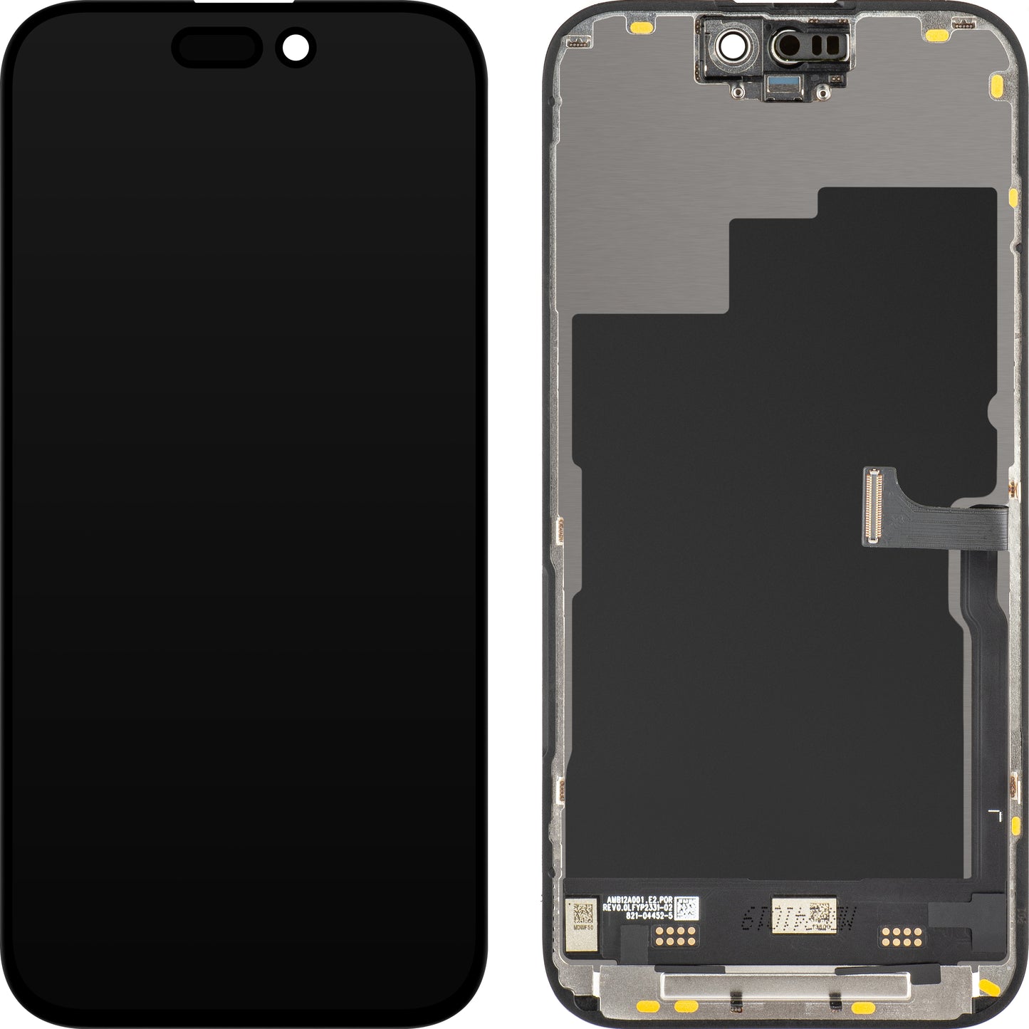 Дисплей с тъчскрийн JK за Apple iPhone 15 Pro, с рамка, LCD версия In-Cell IC Movable, черен