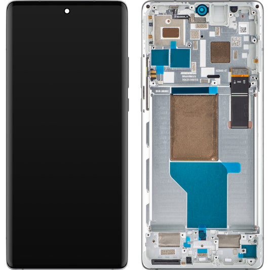 Motorola Edge 30 Ultra Touchscreen Display с рамка, Starlight White, сервизен пакет 5D68C21453
