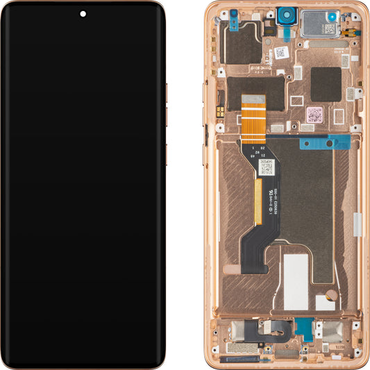 Тъчскрийн дисплей Motorola Edge 50 Ultra, с рамка, оранжев (Peach Fuzz), сервизен пакет 5D68C24470