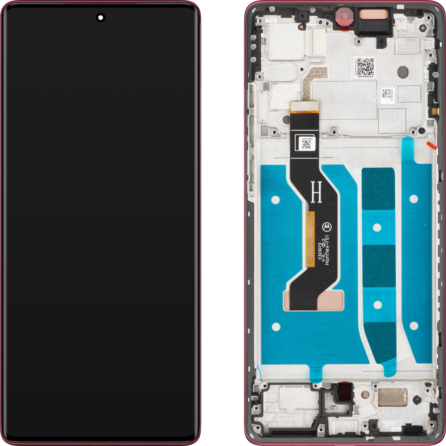 Дисплей с тъчскрийн Motorola Moto G85, с рамка, Син (Relucent Blue), Service Pack 5D68C29595