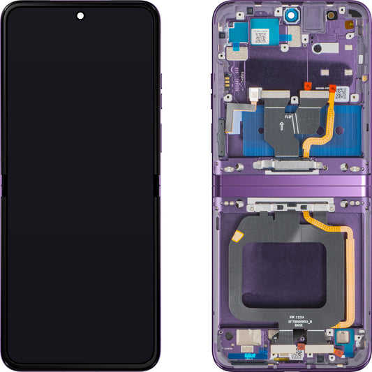 Дисплей с тъчскрийн Motorola Razr 40, с рамка, подложка, цвят Мов (Grape Compote), Service Pack 5D68C22836