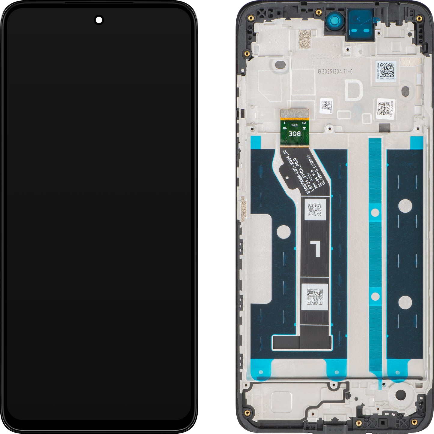 Дисплей с тъчскрийн Motorola Moto G17 / G17 Power, с рамка, тъмносин (Pantone Evening Blue), Service Pack 5D68C32196