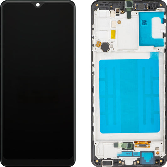 Дисплей с тъчскрийн MP, съвместим с Samsung Galaxy A31 A315, с рамка, OLED версия, черен