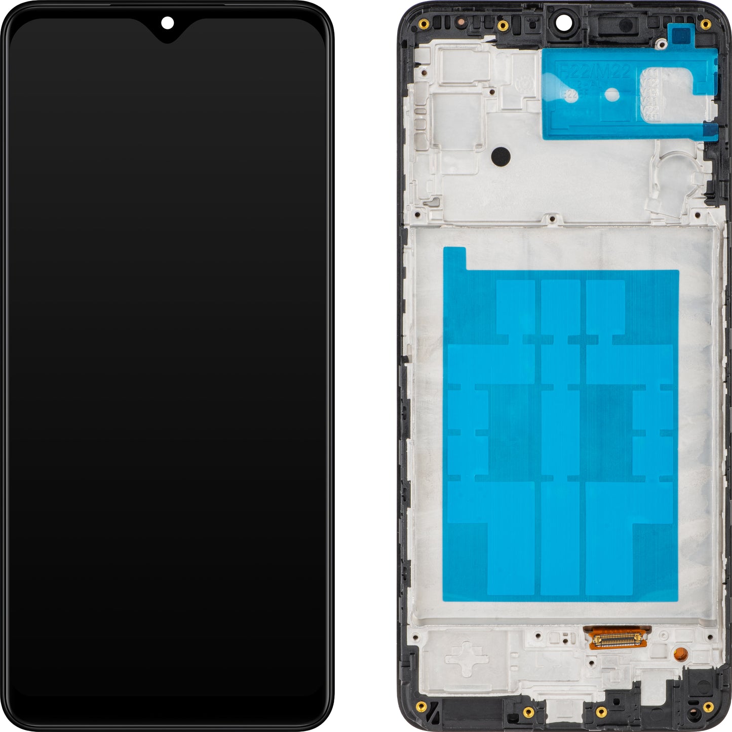 Дисплей с тъчскрийн MP съвместим с Samsung Galaxy M22 M225, с рамка, черен