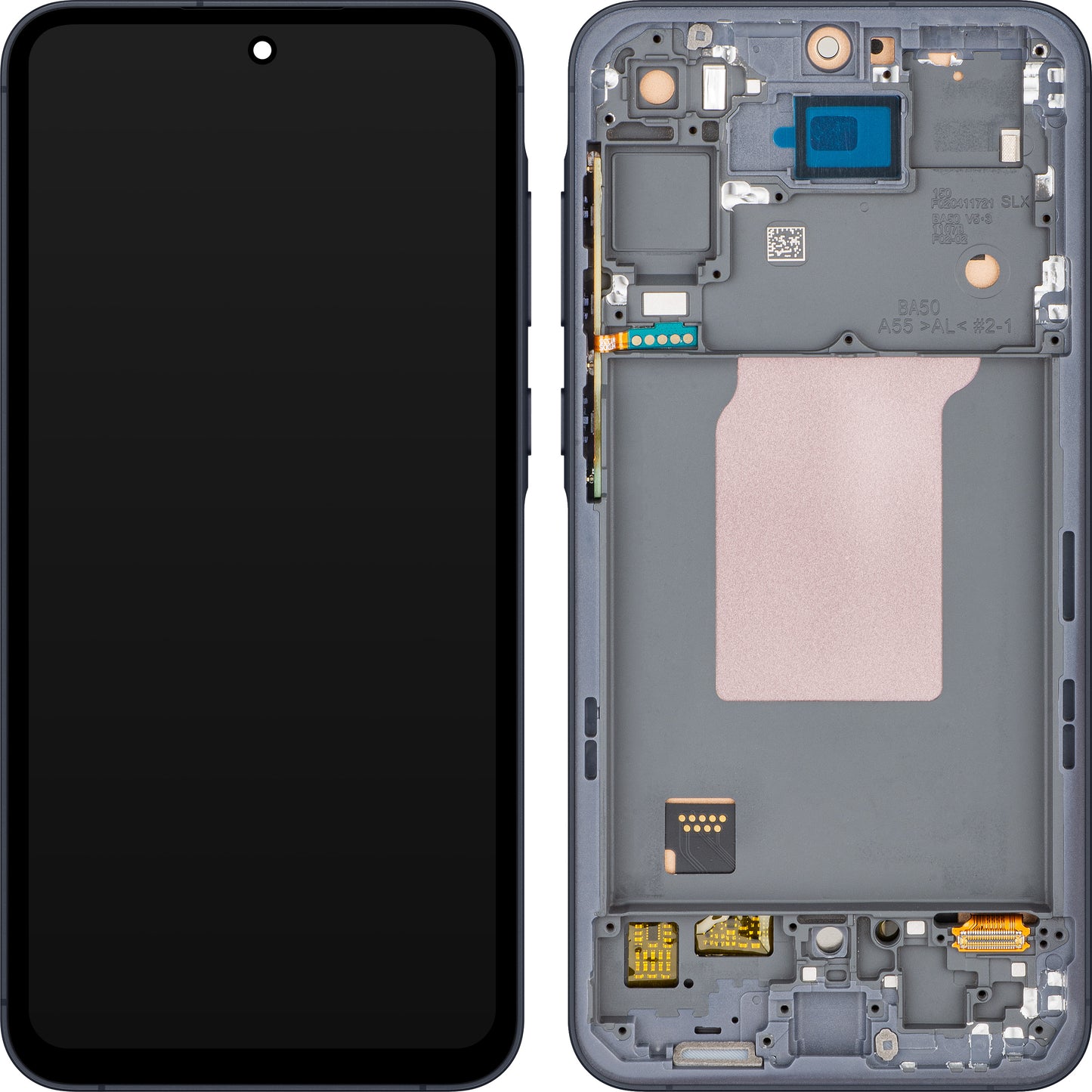 Дисплей с тъчскрийн MP съвместим с Samsung Galaxy A55 5G A556, с рамка, черен.