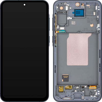 Дисплей с тъчскрийн MP съвместим с Samsung Galaxy A55 5G A556, с рамка, черен.