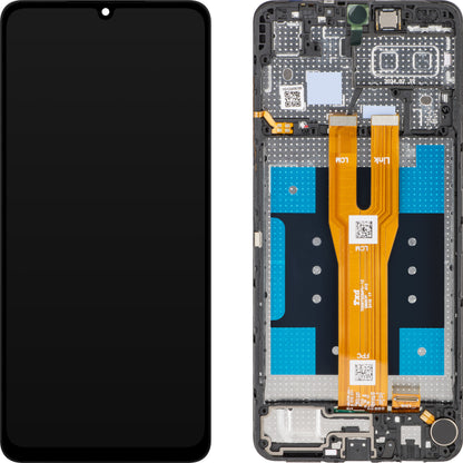 Дисплей с тъчскрийн MP, съвместим с Samsung Galaxy A06 A065, с рамка, черен