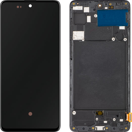 Дисплей с тъчскрийн MP съвместим със Samsung Galaxy A71 A715, с рамка, OLED версия, черен, Swap