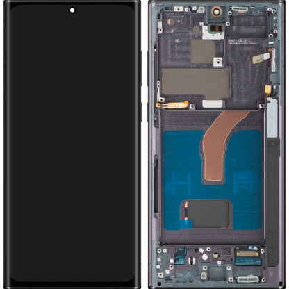 Дисплей с тъчскрийн MP съвместим с Samsung Galaxy S22 Ultra 5G S908, с рамка, OLED версия, черен