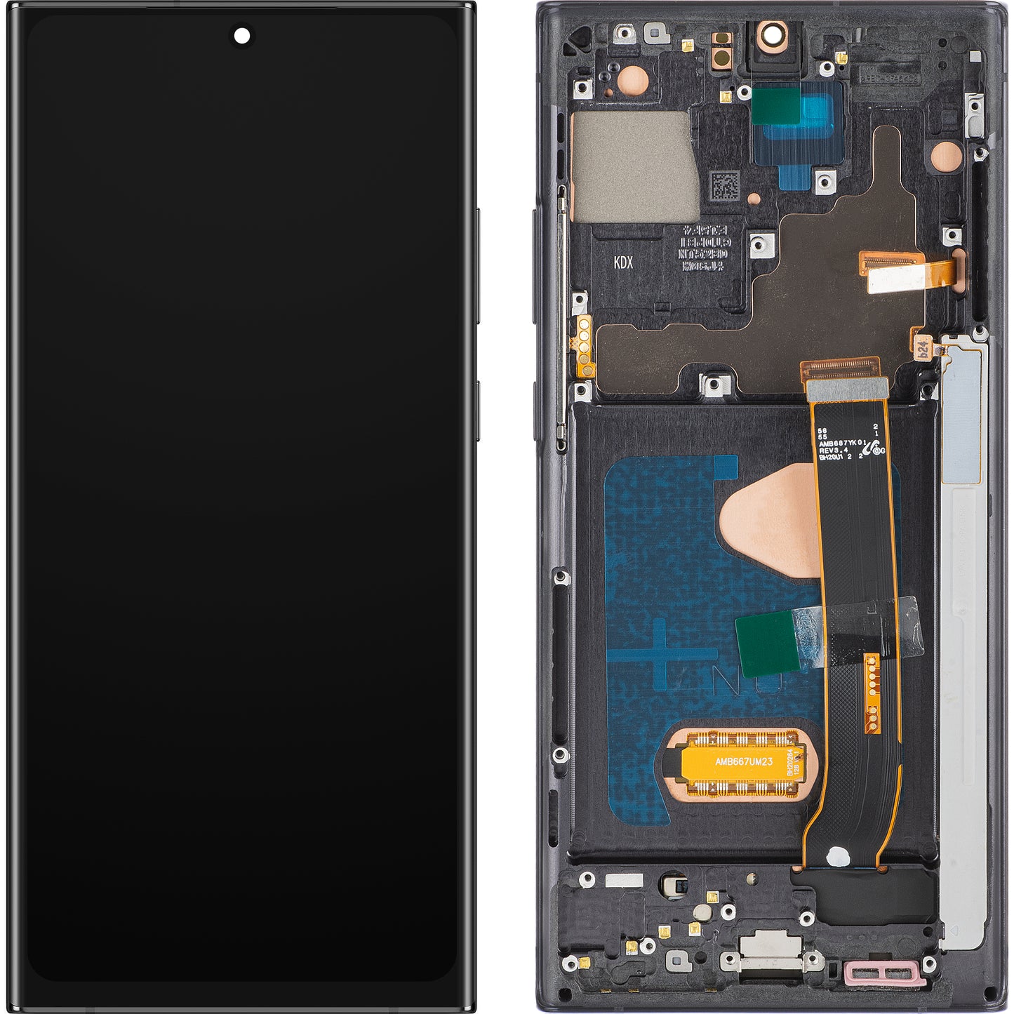 Дисплей с тъчскрийн MP, съвместим с Samsung Galaxy Note 20 Ultra N985, с рамка, OLED версия, черен