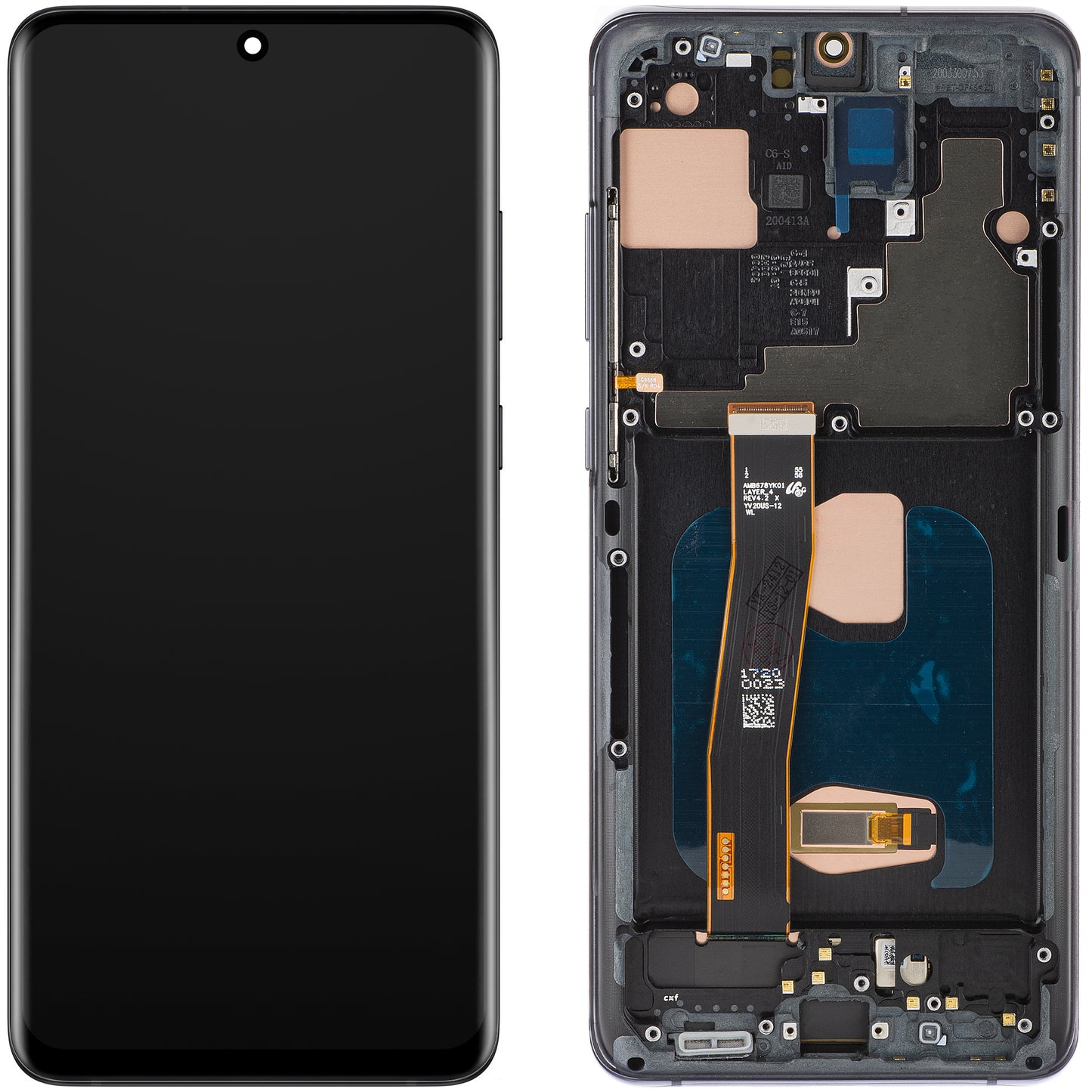 Дисплей с тъчскрийн MP съвместим с Samsung Galaxy S20 Ultra G988, с рамка, OLED версия, черен