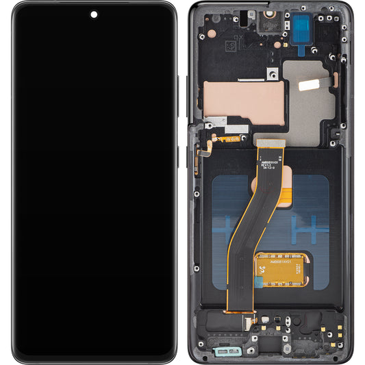 Дисплей с тъчскрийн MP съвместим с Samsung Galaxy S21 Ultra 5G G998, с рамка, OLED версия, черен