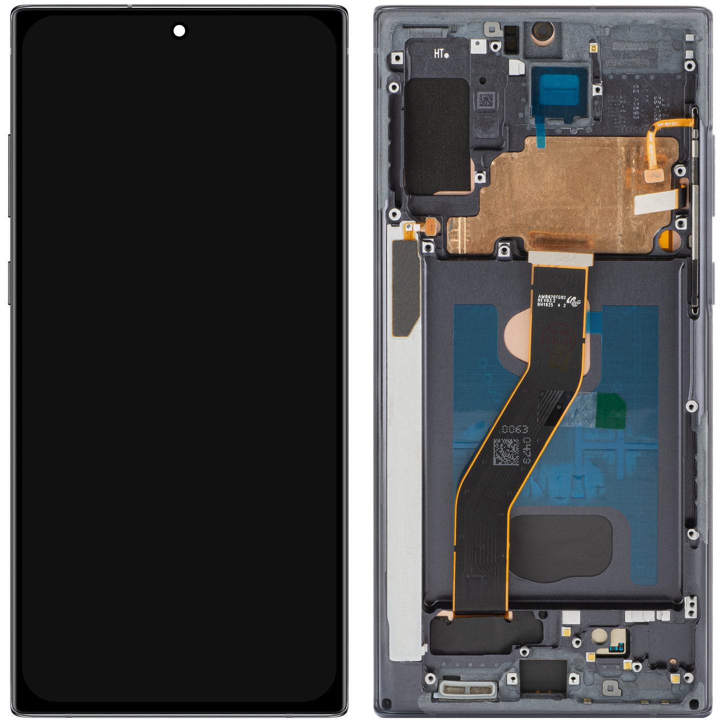 Дисплей с тъчскрийн MP, съвместим с Samsung Galaxy Note 10+ N975, с рамка, OLED версия, черен